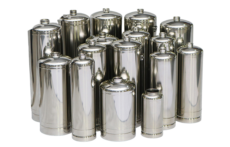 Stainless steel cylinder with base ring