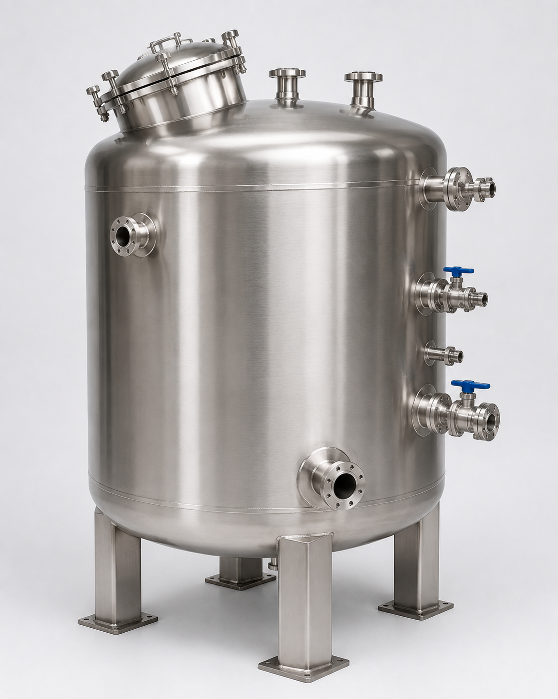 Stainless Steel Tank with Custom Connections
